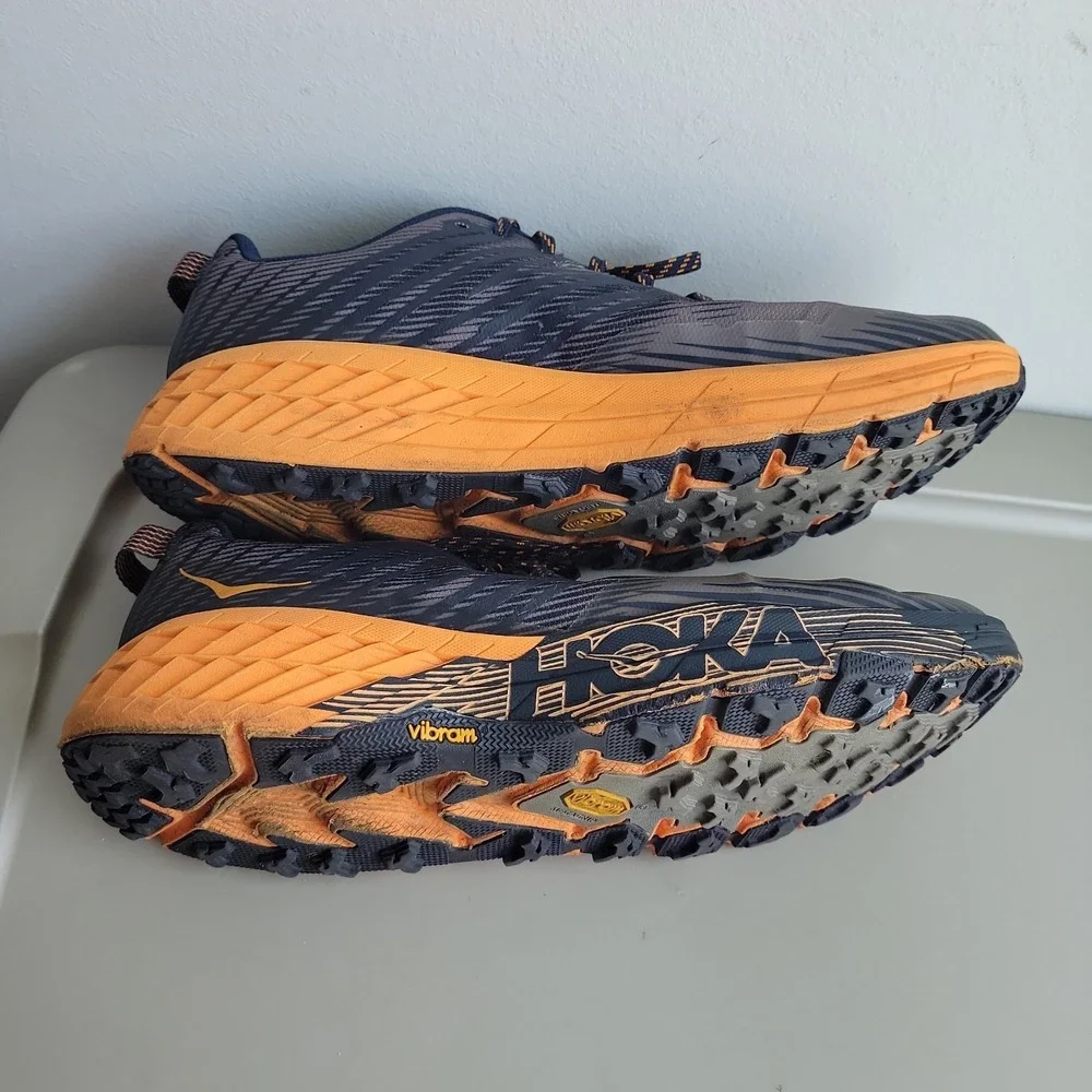 Hoka One One Shoes Men's Size 13 Speedgoat 4 Running Trail Sneakers Black Orange